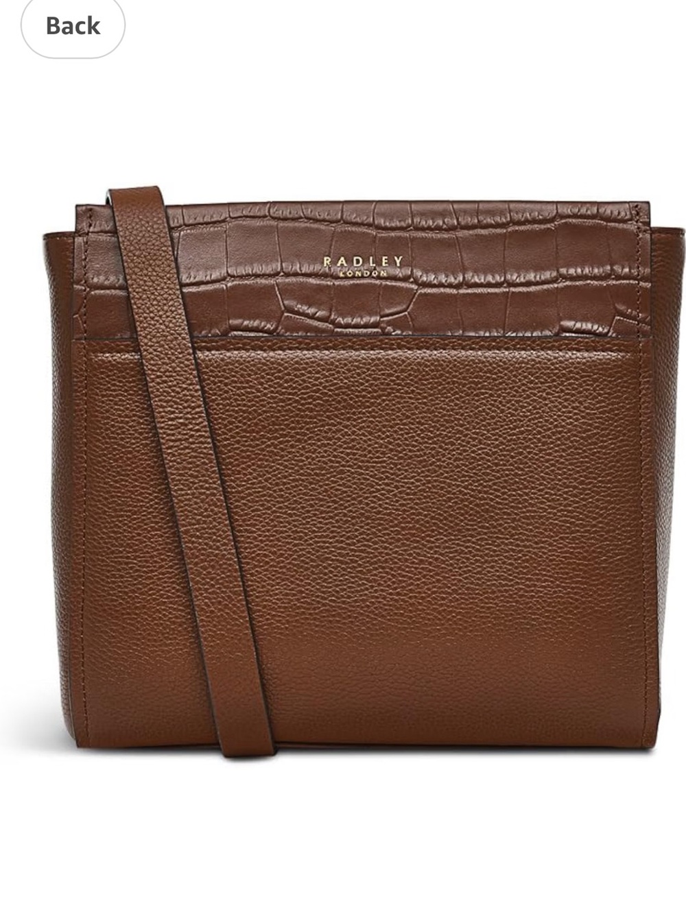 RADLEY LONDON Brown Pebbled & Croc-Embossed Leather Crossbody